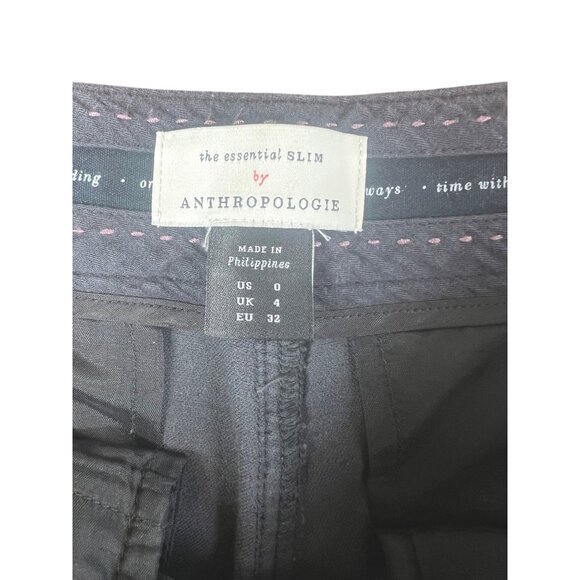 Anthropologie Black The Essential Slim Velvet Straight Pants US 0 UK 4 EU 32 - Picture 9 of 16